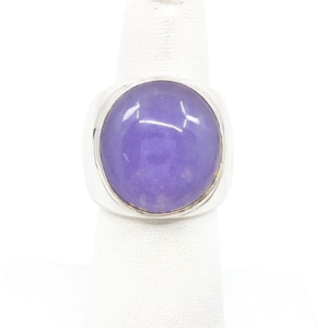 Sterling Silver 925 Lavander Jadeite Jade Ring R1198- CRN225