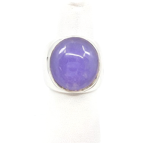 Sterling Silver 925 Lavander Jadeite Jade Ring R1198- CRN225 - Image 2