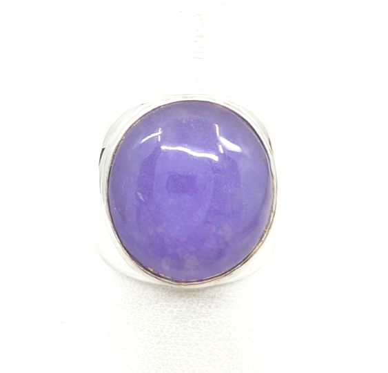 Sterling Silver 925 Lavander Jadeite Jade Ring R1198- CRN225 - Image 3