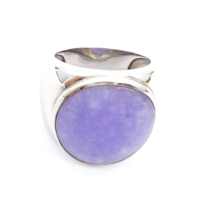 Sterling Silver 925 Lavander Jadeite Jade Ring R1198- CRN225 - Image 7