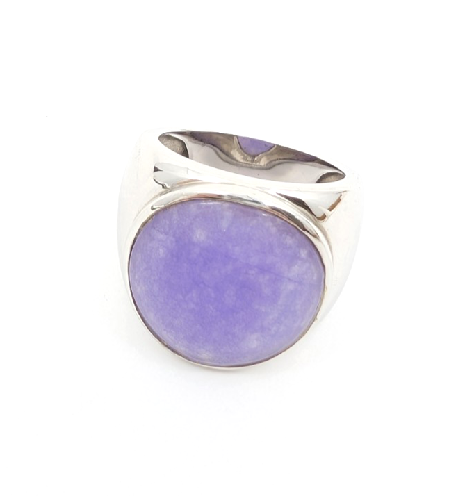 Sterling Silver 925 Lavander Jadeite Jade Ring R1198- CRN225 - Image 8