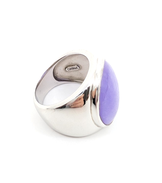 Sterling Silver 925 Lavander Jadeite Jade Ring R1198- CRN225 - Image 9