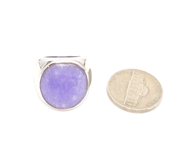 Sterling Silver 925 Lavander Jadeite Jade Ring R1198- CRN225 - Image 11
