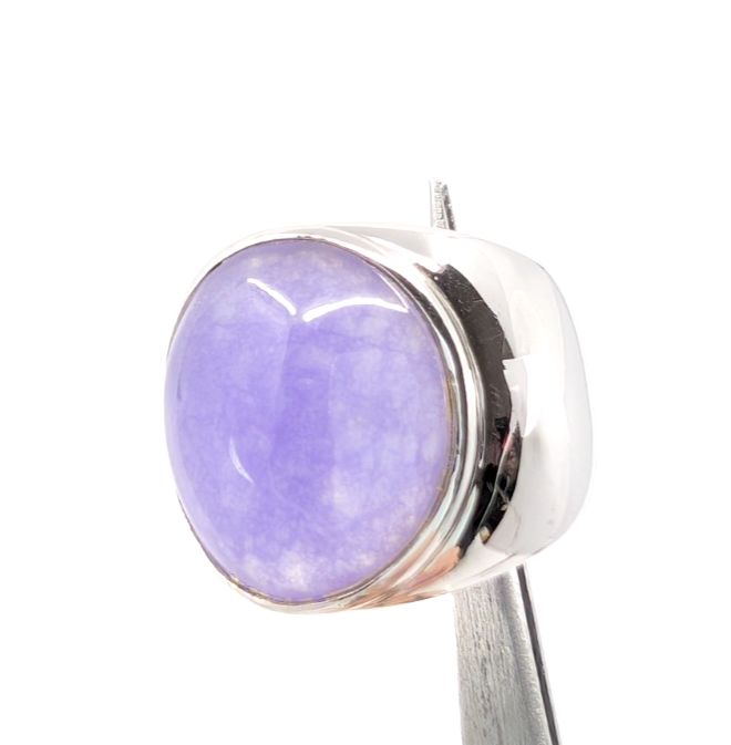 Sterling Silver 925 Lavander Jadeite Jade Ring R1198- CRN225 - Image 15
