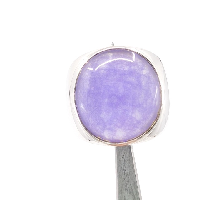 Sterling Silver 925 Lavander Jadeite Jade Ring R1198- CRN225 - Image 17