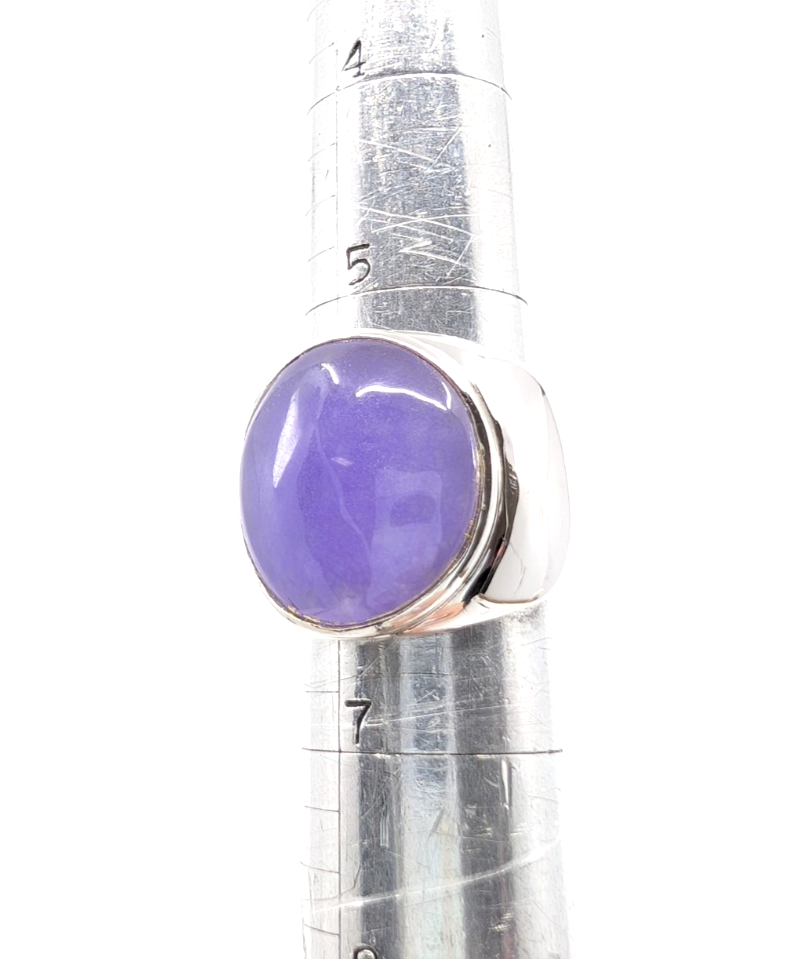 Sterling Silver 925 Lavander Jadeite Jade Ring R1198- CRN225 - Image 18