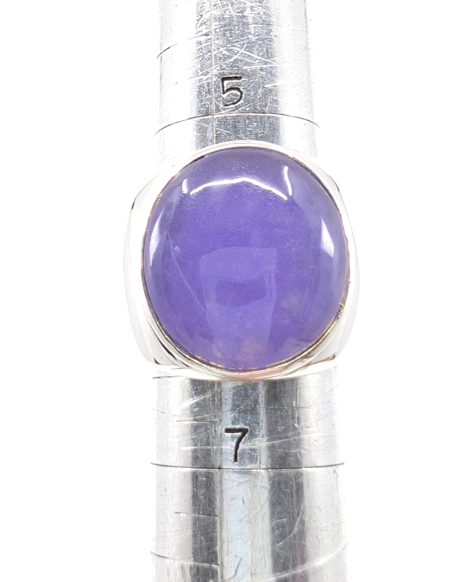 Sterling Silver 925 Lavander Jadeite Jade Ring R1198- CRN225 - Image 19