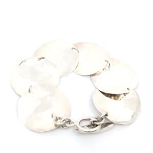 Sterling Silver 925 7" Hammered Bracelet-R1177-CRN205
