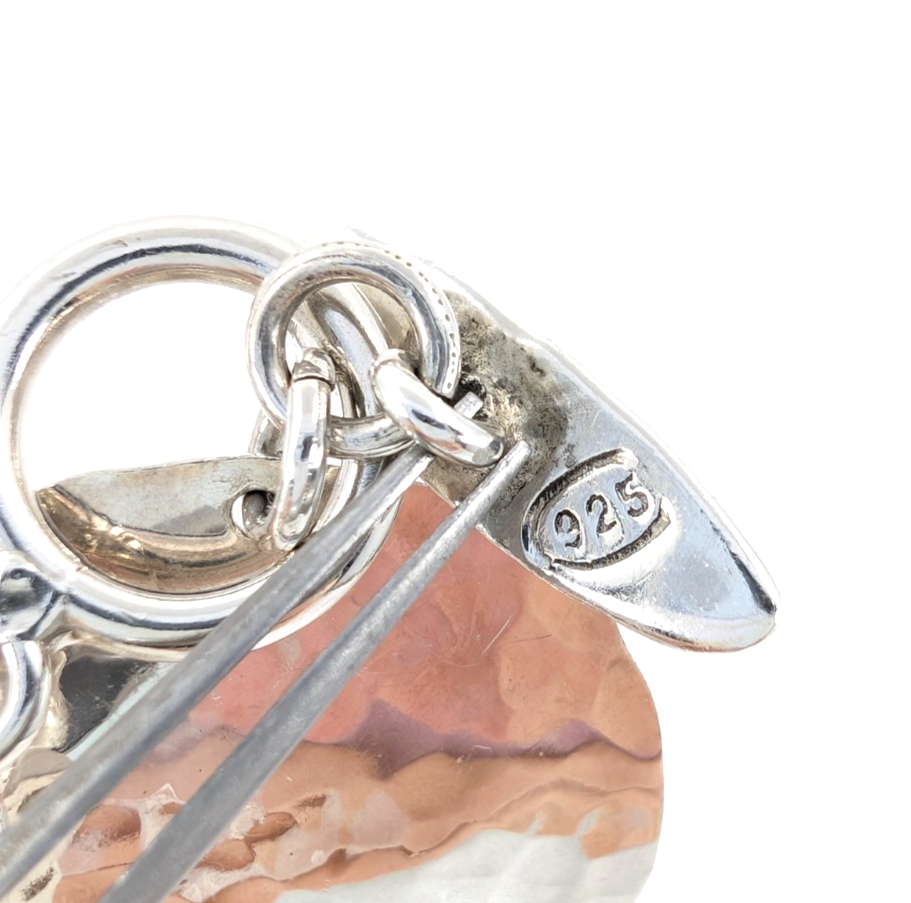 Sterling Silver 925 7" Hammered Bracelet-R1177-CRN205 - Image 9