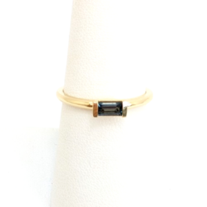 14K Gold 6.75 Ring Sapphire E/W Bezel Solitaire FOX1785