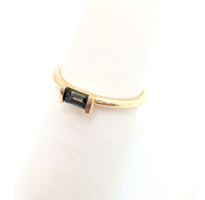 14K Gold 6.75 Ring Sapphire E/W Bezel Solitaire FOX1785 - Image 4