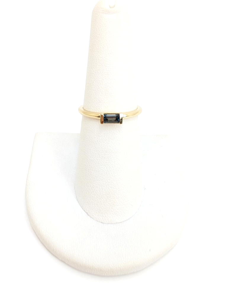 14K Gold 6.75 Ring Sapphire E/W Bezel Solitaire FOX1785 - Image 5