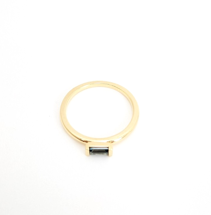 14K Gold 6.75 Ring Sapphire E/W Bezel Solitaire FOX1785 - Image 8