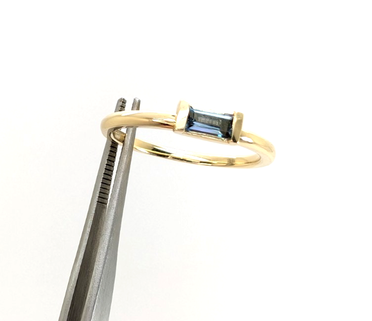 14K Gold 6.75 Ring Sapphire E/W Bezel Solitaire FOX1785 - Image 12