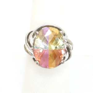 Sterling Silver 925 7.5 Ring Multicolor Gem R890- FOX1869