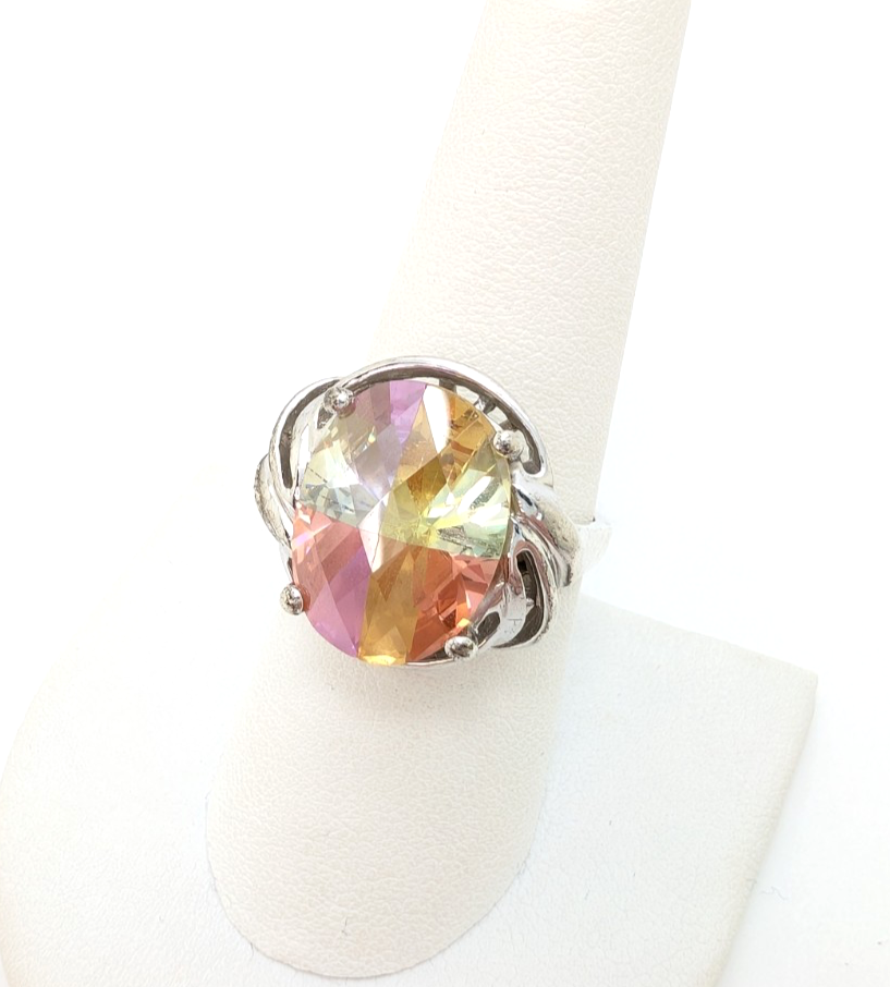 Sterling Silver 925 7.5 Ring Multicolor Gem R890- FOX1869 - Image 2