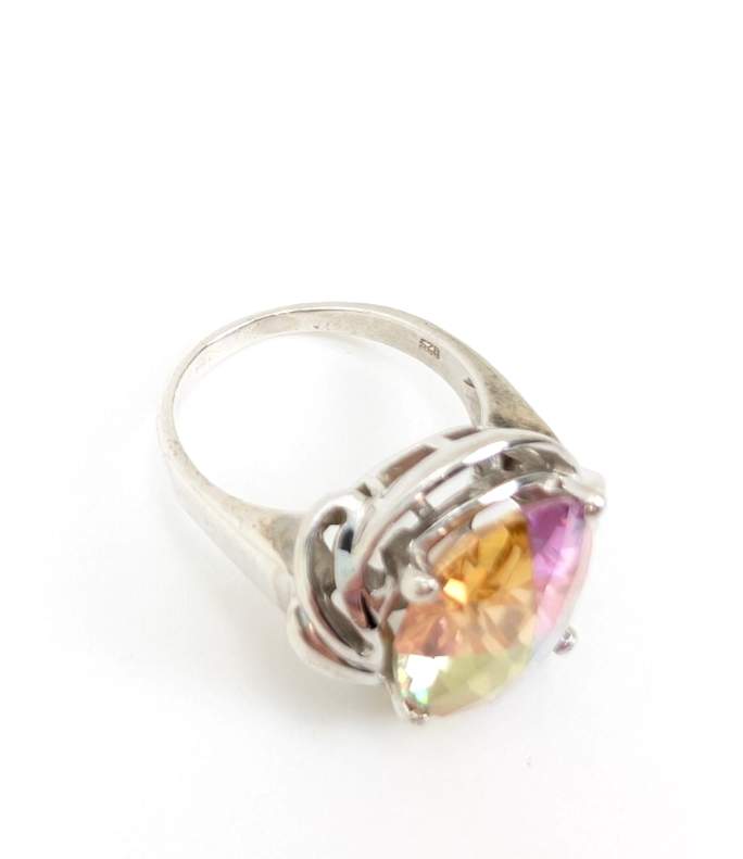 Sterling Silver 925 7.5 Ring Multicolor Gem R890- FOX1869 - Image 7