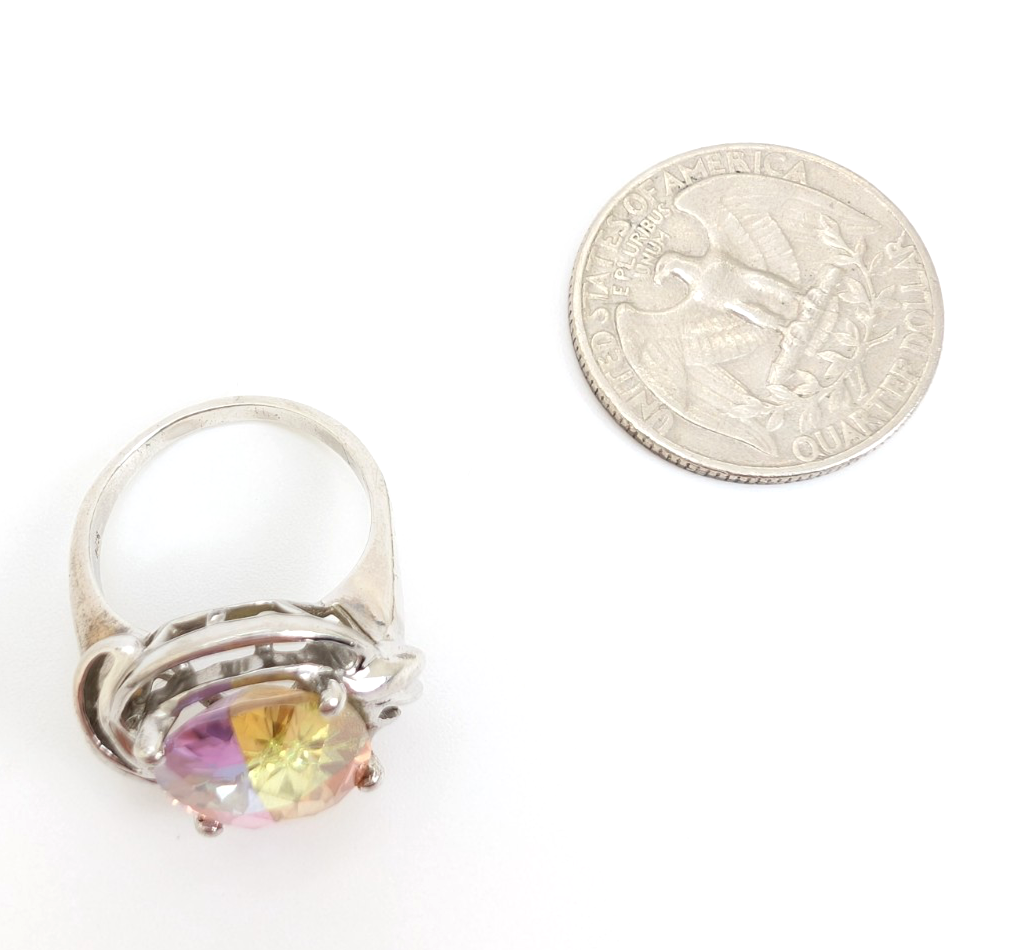 Sterling Silver 925 7.5 Ring Multicolor Gem R890- FOX1869 - Image 9