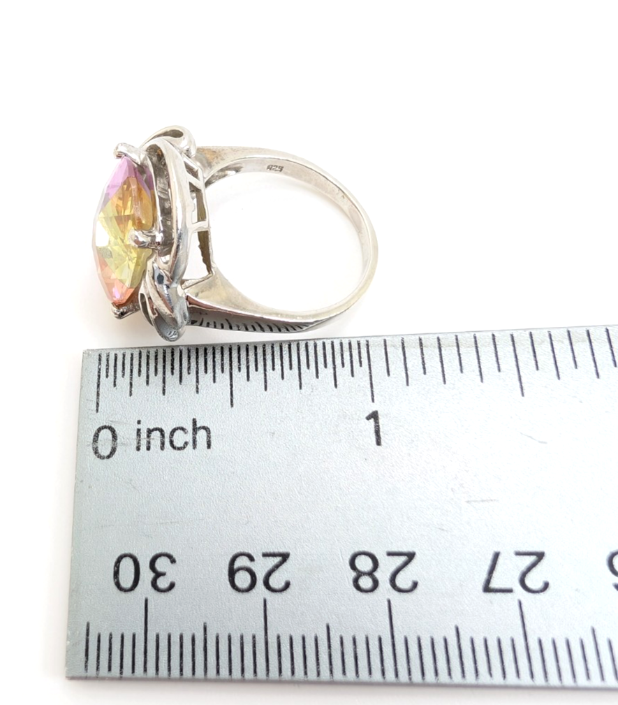 Sterling Silver 925 7.5 Ring Multicolor Gem R890- FOX1869 - Image 10