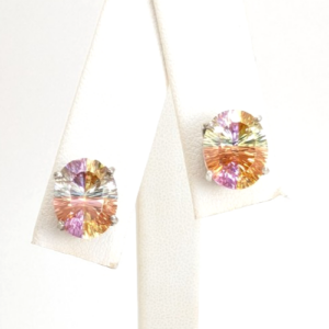 Sterling Silver 925 Earrings Multicolor Stone R899- FOX1862