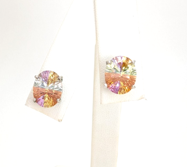 Sterling Silver 925 Earrings Multicolor Stone R899- FOX1862 - Image 2