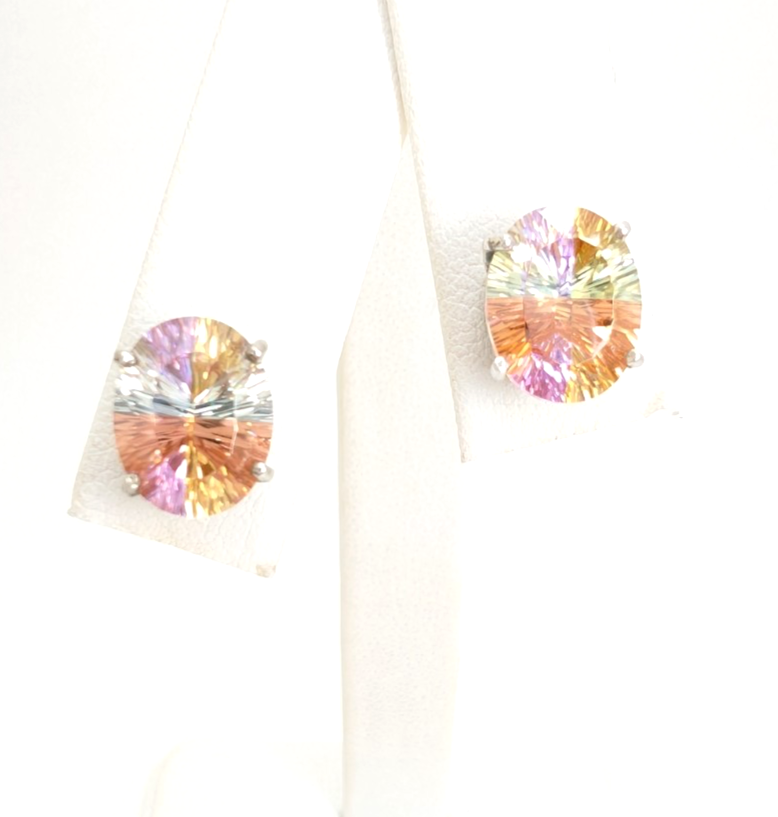Sterling Silver 925 Earrings Multicolor Stone R899- FOX1862 - Image 4