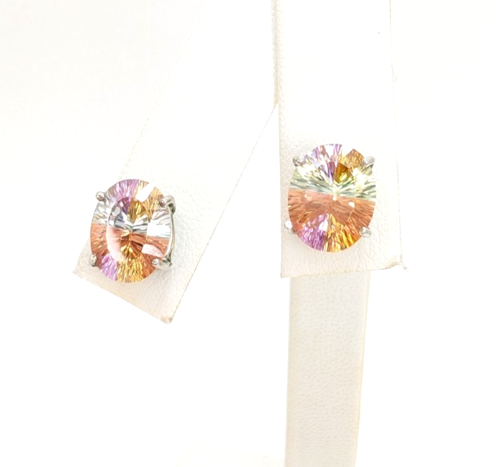 Sterling Silver 925 Earrings Multicolor Stone R899- FOX1862 - Image 6