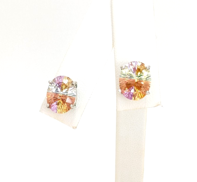 Sterling Silver 925 Earrings Multicolor Stone R899- FOX1862 - Image 7