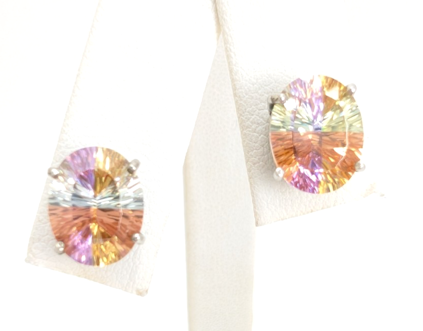 Sterling Silver 925 Earrings Multicolor Stone R899- FOX1862 - Image 8