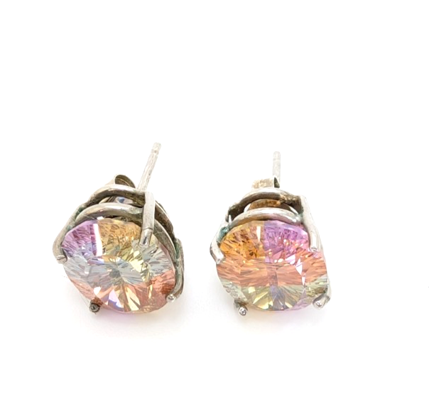 Sterling Silver 925 Earrings Multicolor Stone R899- FOX1862 - Image 10