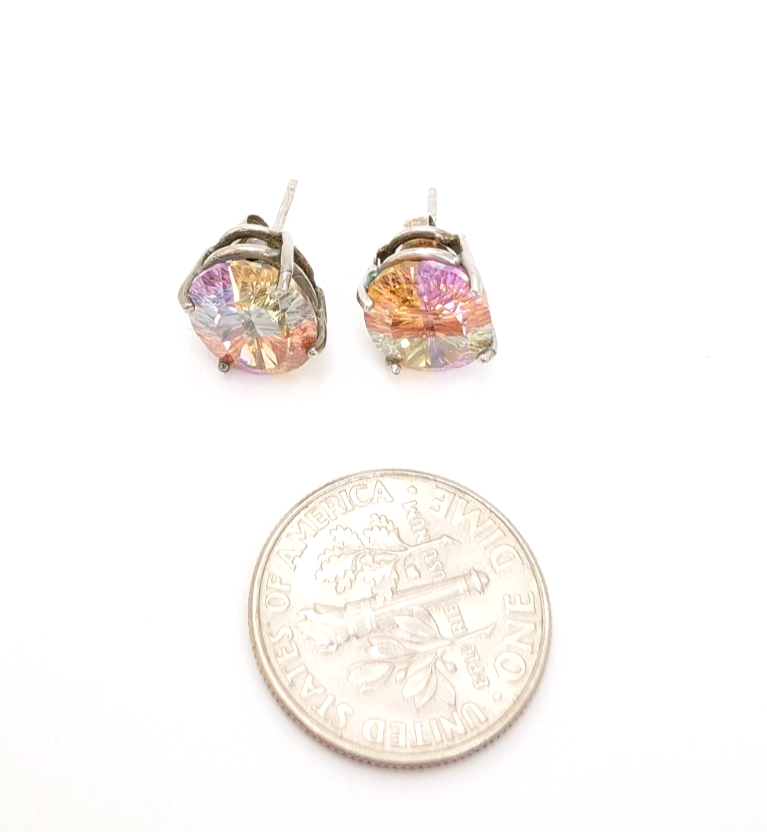 Sterling Silver 925 Earrings Multicolor Stone R899- FOX1862 - Image 11