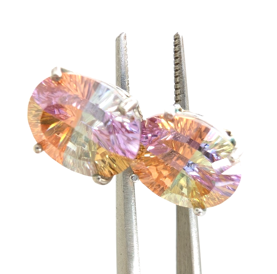 Sterling Silver 925 Earrings Multicolor Stone R899- FOX1862 - Image 12