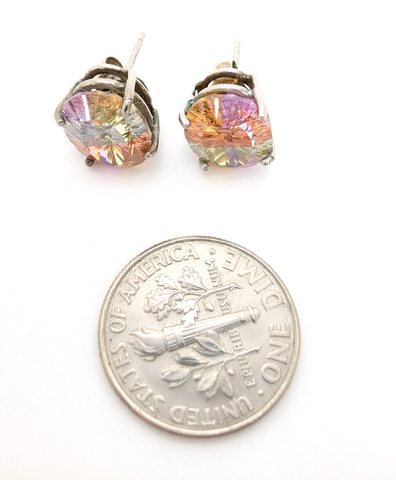 Sterling Silver 925 Earrings Multicolor Stone R899- FOX1862 - Image 13
