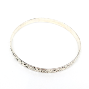Sterling Silver 925 Bracelet Floral Bangle 13634