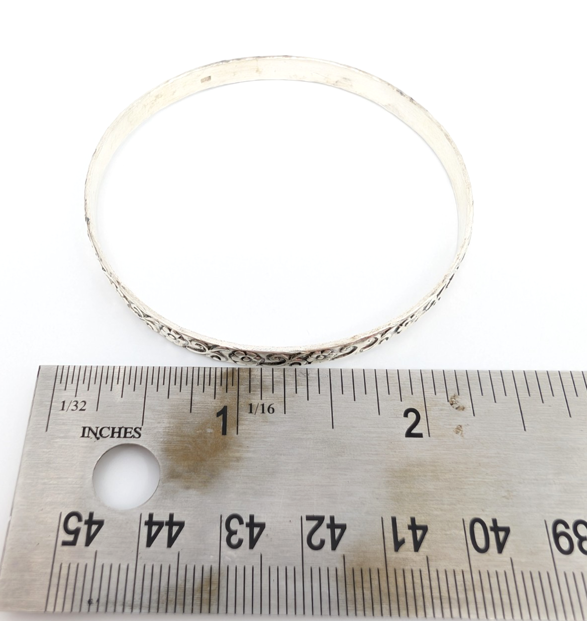 Sterling Silver 925 Bracelet Floral Bangle 13634 - Image 15
