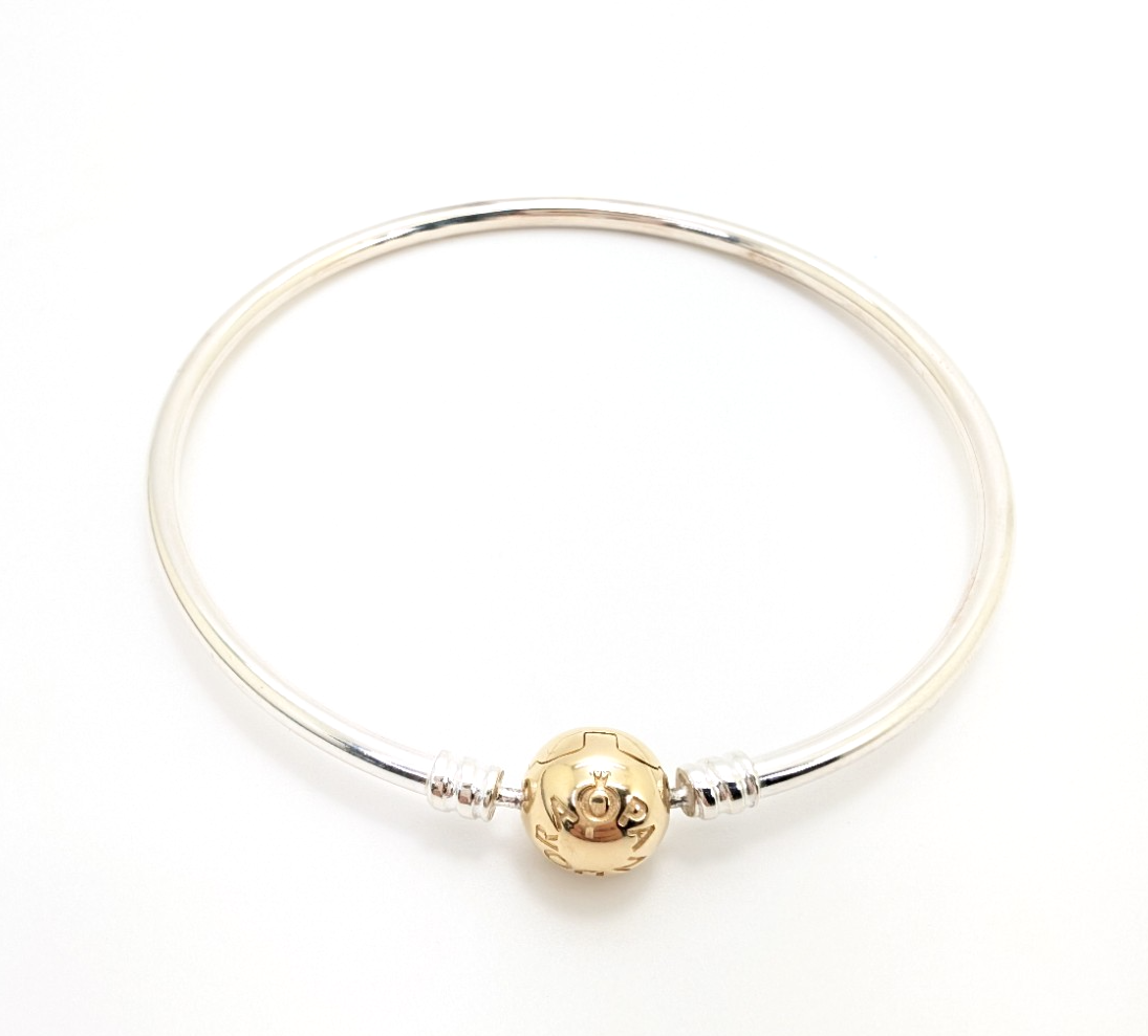 PANDORA ALE 925/14k Authentic Bangle Bracelet R411-FOX1215 - Image 2
