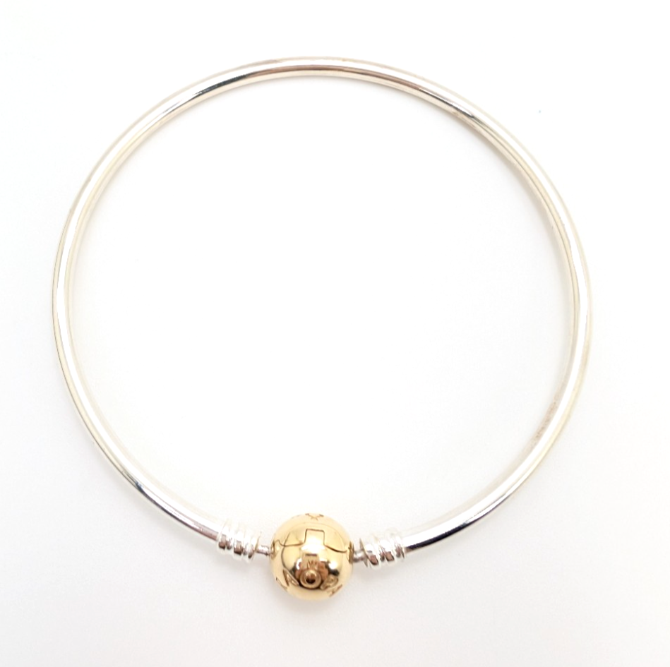 PANDORA ALE 925/14k Authentic Bangle Bracelet R411-FOX1215 - Image 3