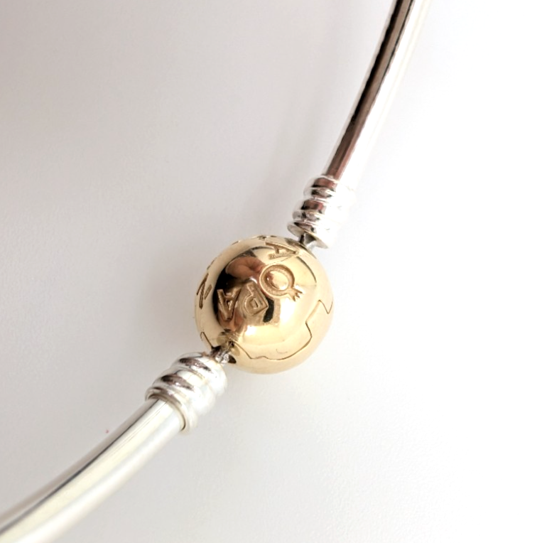 PANDORA ALE 925/14k Authentic Bangle Bracelet R411-FOX1215 - Image 5