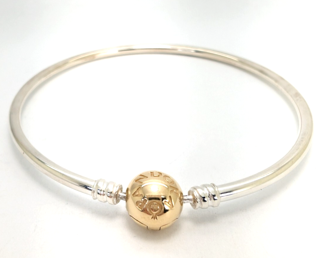 PANDORA ALE 925/14k Authentic Bangle Bracelet R411-FOX1215 - Image 9