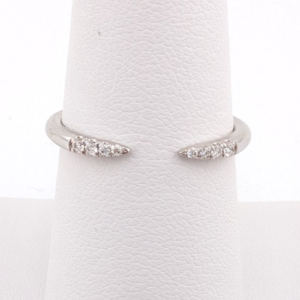 14K White Gold Diamond Open Band Ring OAK606