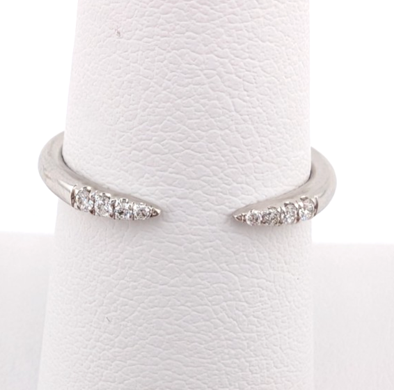 14K White Gold Diamond Open Band Ring OAK606 - Image 6