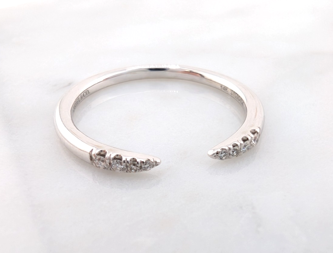 14K White Gold Diamond Open Band Ring OAK606 - Image 7