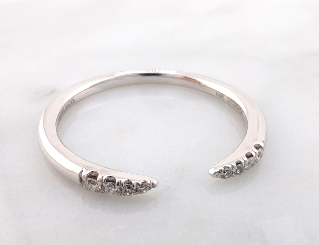 14K White Gold Diamond Open Band Ring OAK606 - Image 8
