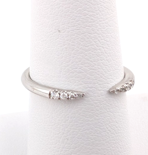 14K White Gold Diamond Open Band Ring OAK606 - Image 10