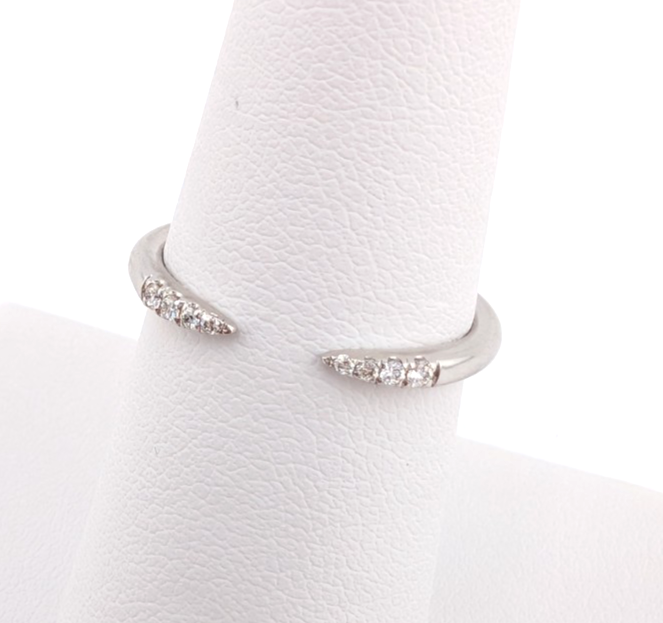 14K White Gold Diamond Open Band Ring OAK606 - Image 11