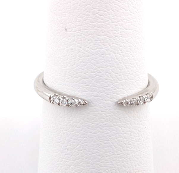 14K White Gold Diamond Open Band Ring OAK606 - Image 12