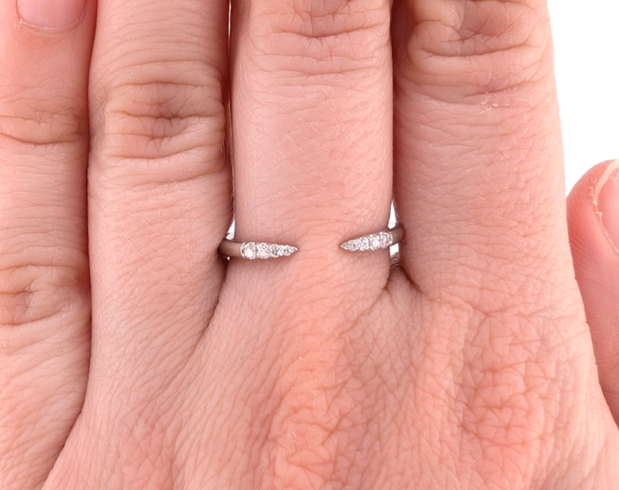 14K White Gold Diamond Open Band Ring OAK606 - Image 13
