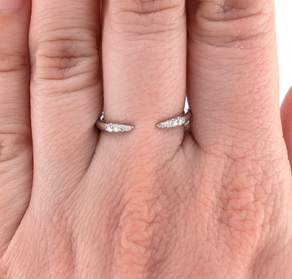 14K White Gold Diamond Open Band Ring OAK606 - Image 15
