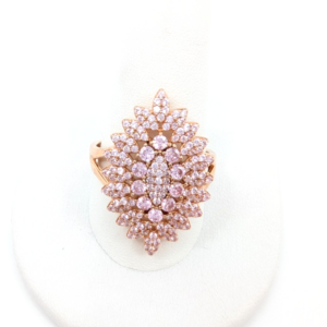 Sterling Silver 925 9 Ring Pink Cluster R868- FOX1920