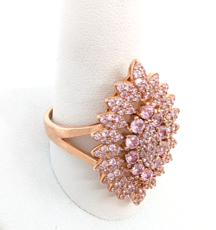 Sterling Silver 925 9 Ring Pink Cluster R868- FOX1920 - Image 5